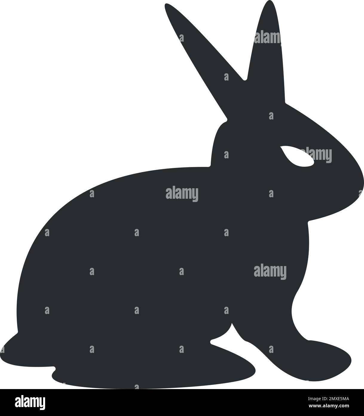 rabbit icon. vector rabbit sign symbol on white background. Rabbit animal silhouette Stock