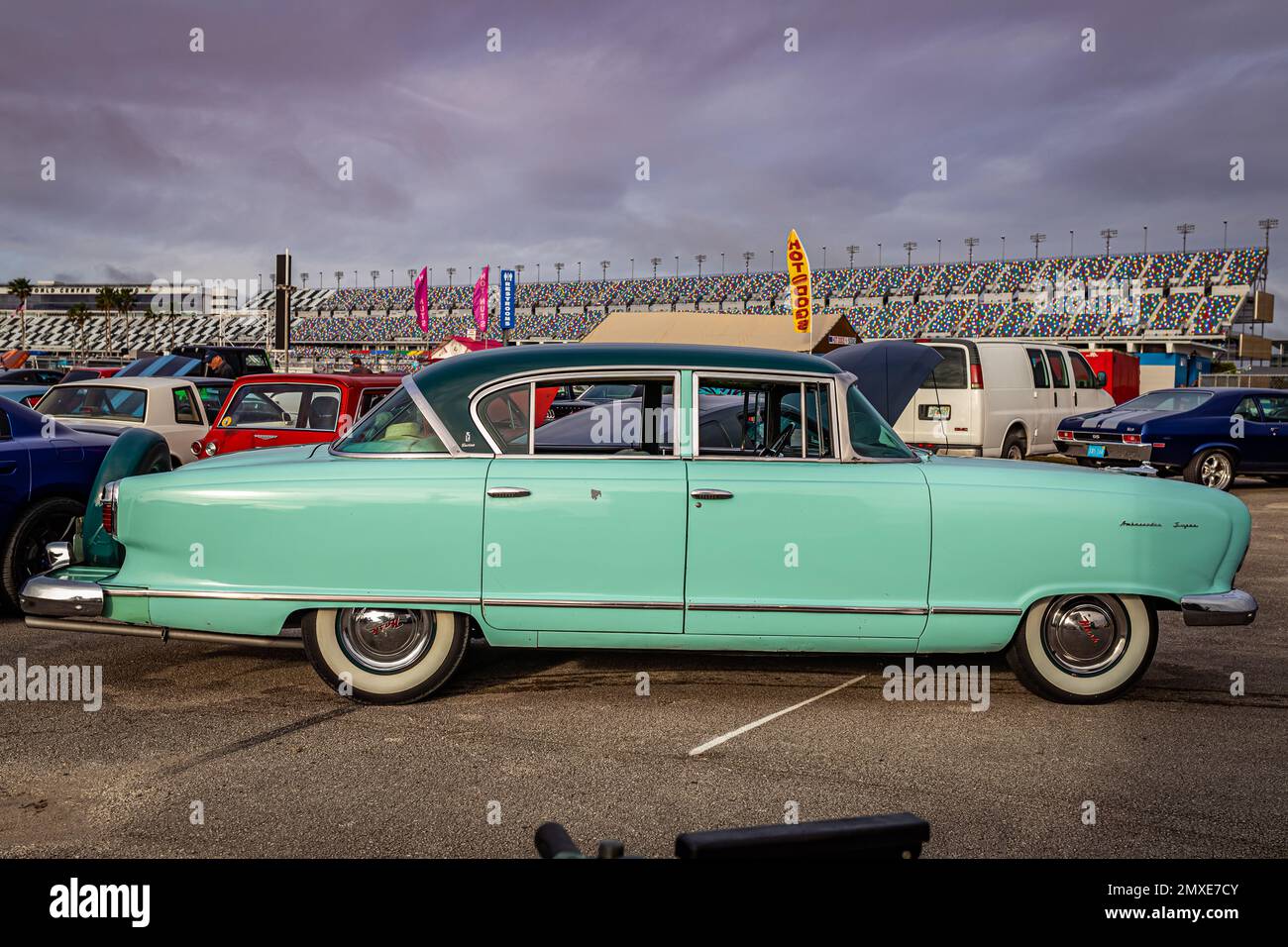 Daytona Beach FL November 26 2022: High perspective side view of a Daytona Beach FL November 26 2022: High perspective side view of a