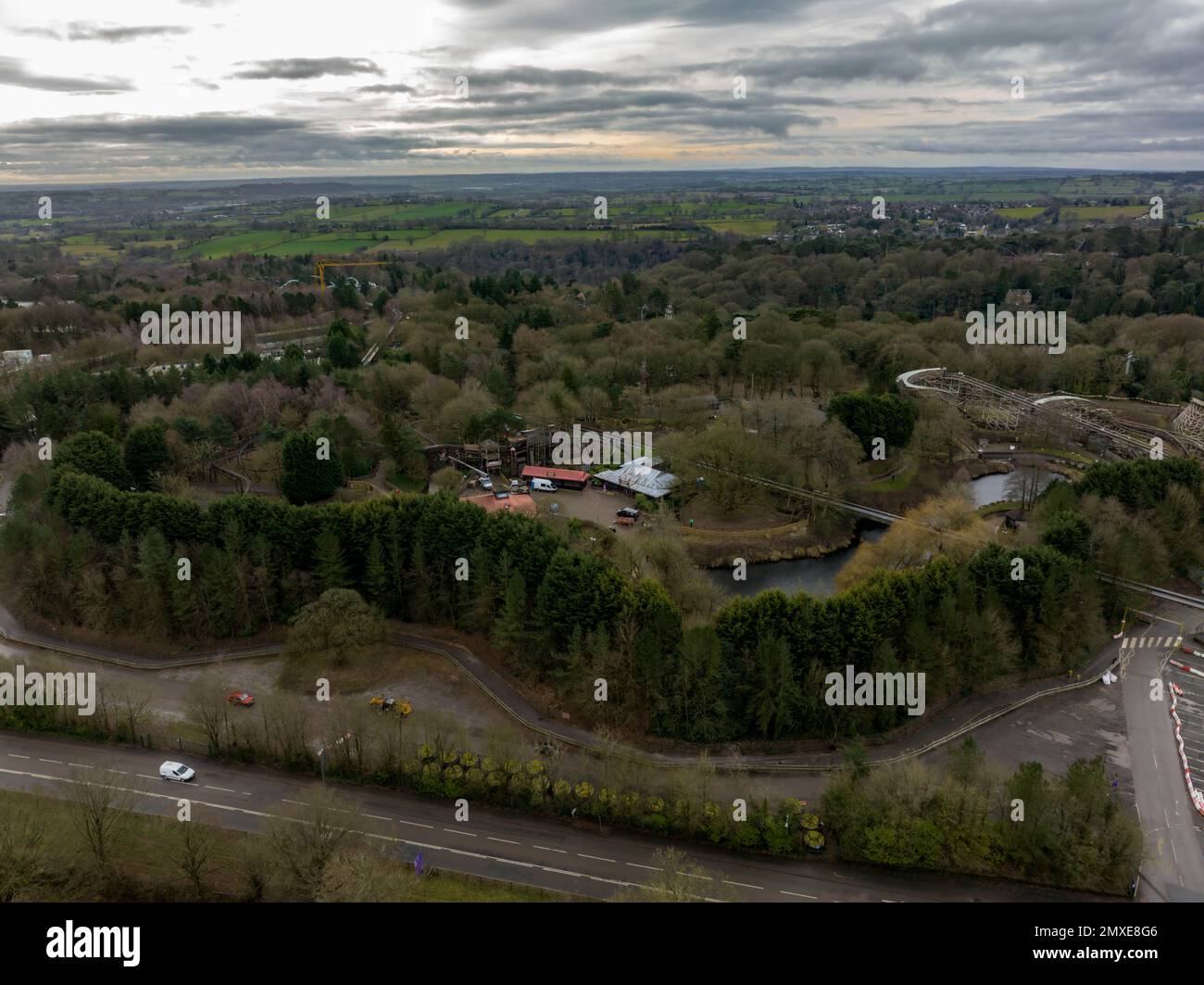 Alton Towers Aerial Winter Update Inc The Removal of Nemesis