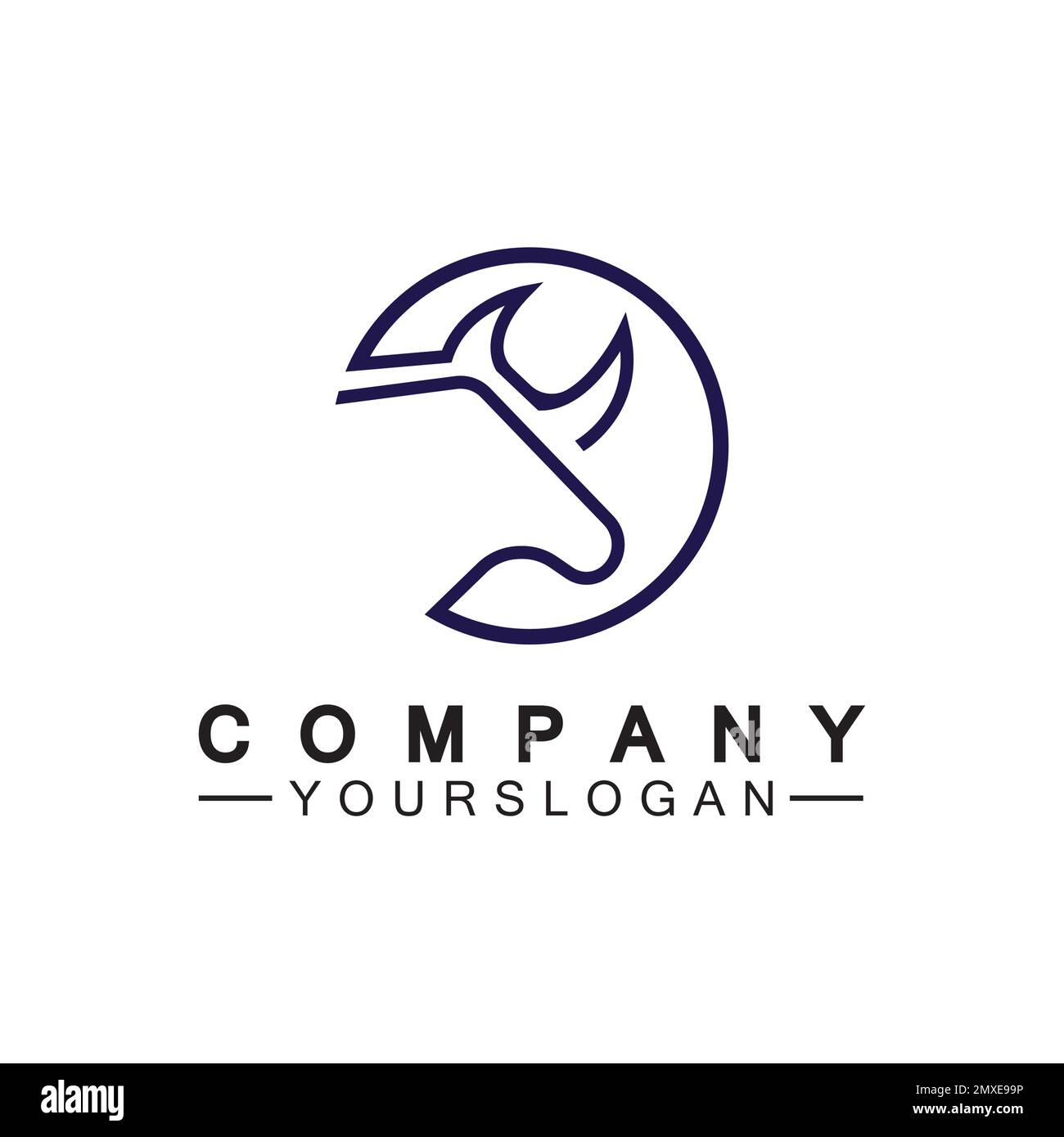 Bull monoline logo design vector template Stock Vector