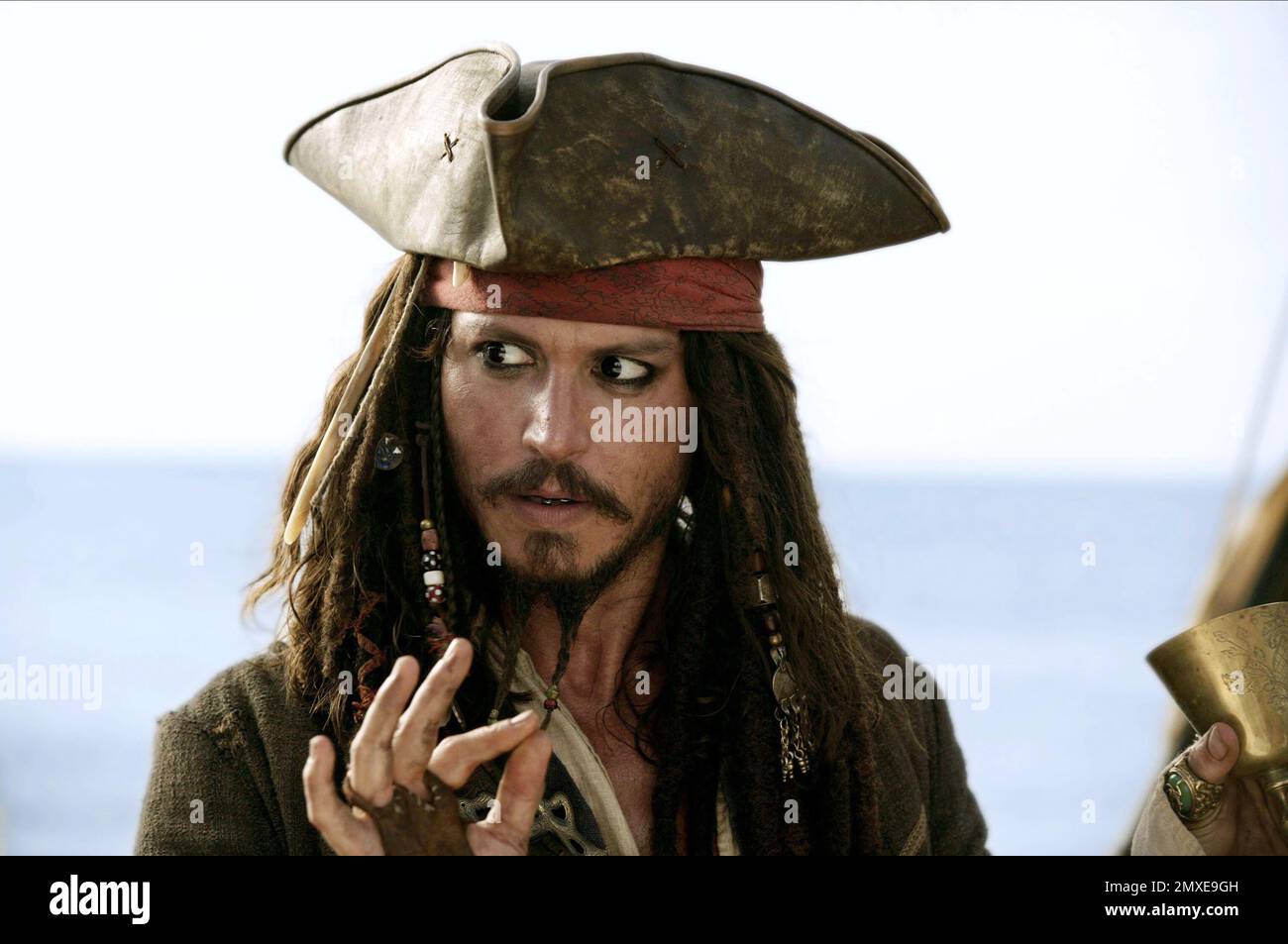 Pirates of the Caribbean  Dead Man's Chest  Johnny Depp as Captain Jack Sparrow Stock Photo
