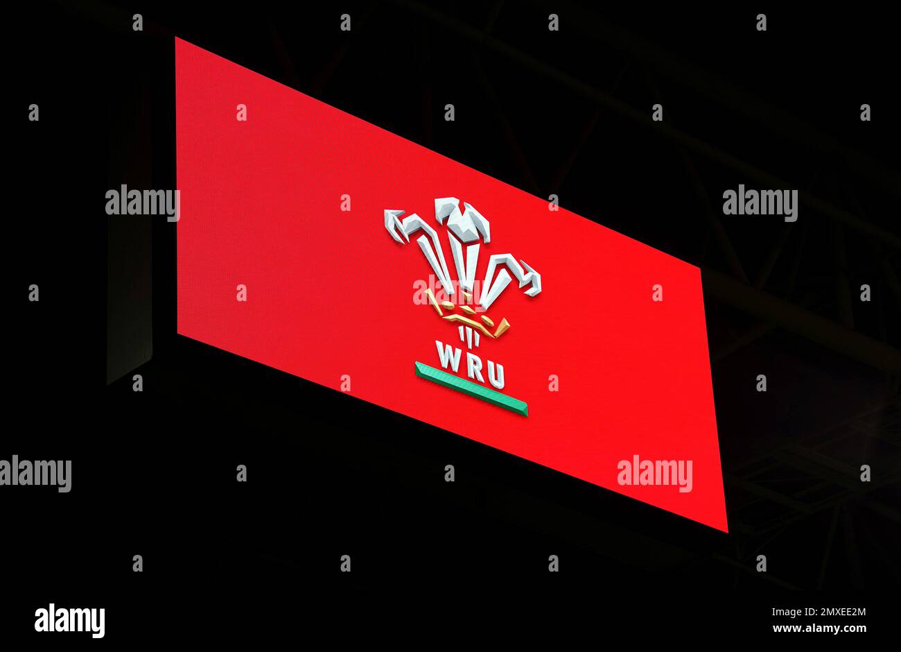 General view of the Wale Rugby Union logo after the Captains Run at