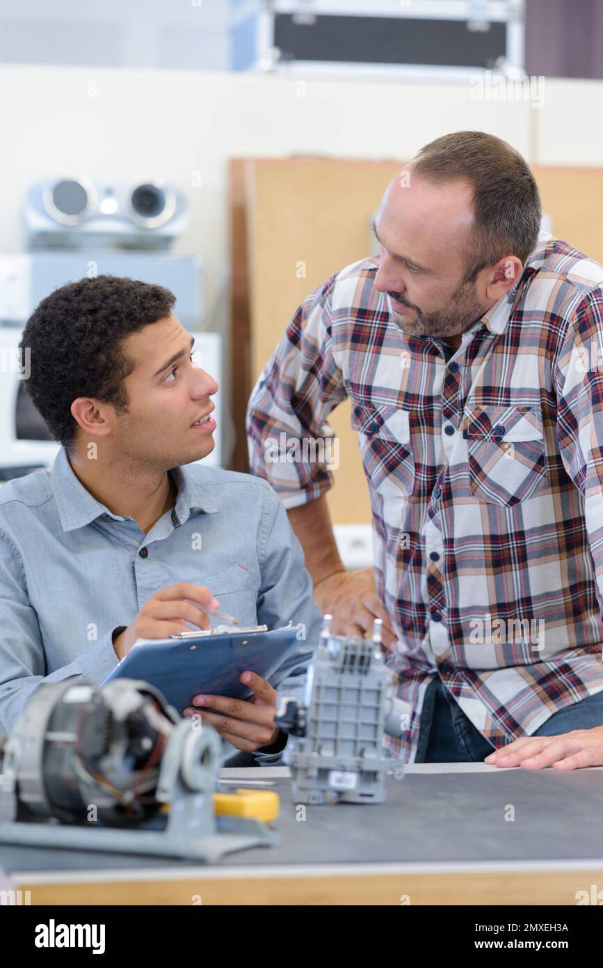 young mechanical engineer doing research Stock Photo
