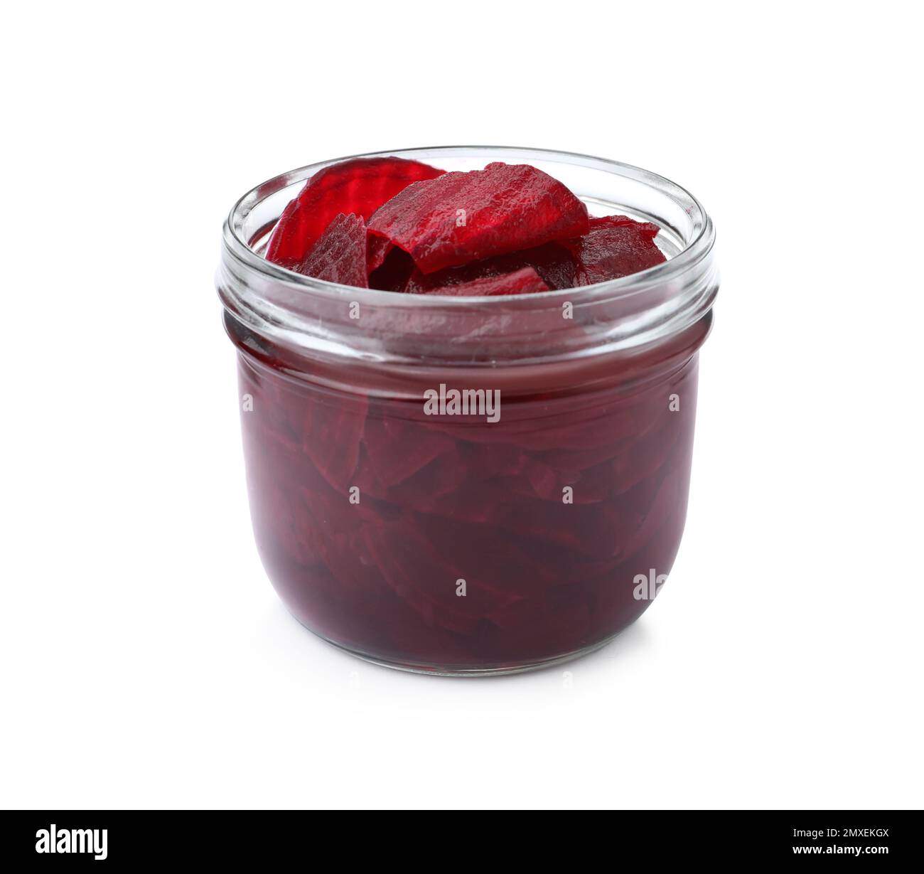 Pickled beets in jar isolated on white Stock Photo Alamy