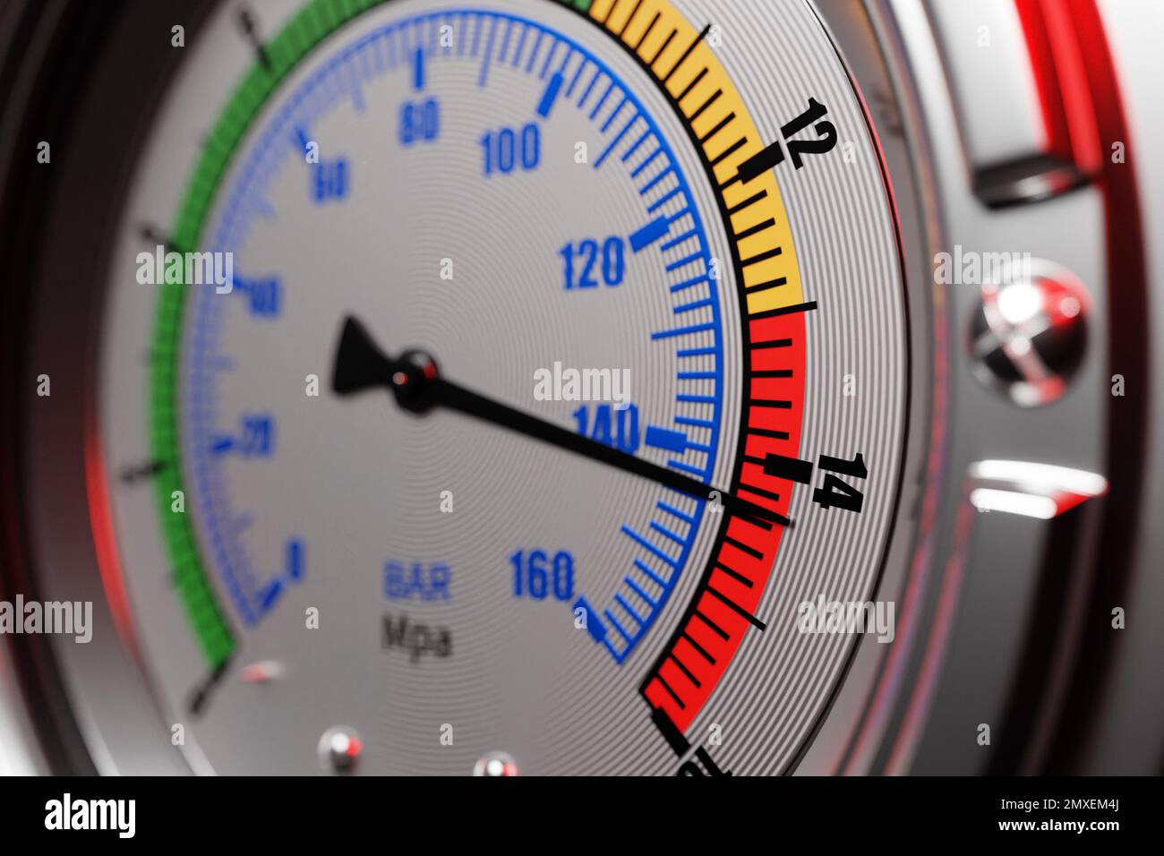Round temperature gauge isolated on a white background. Circular