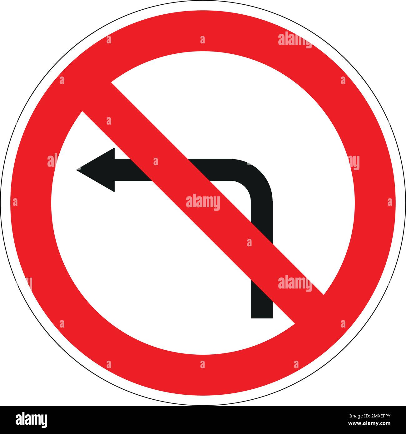 Road sign No left turn Stock Vector Image & Art Alamy