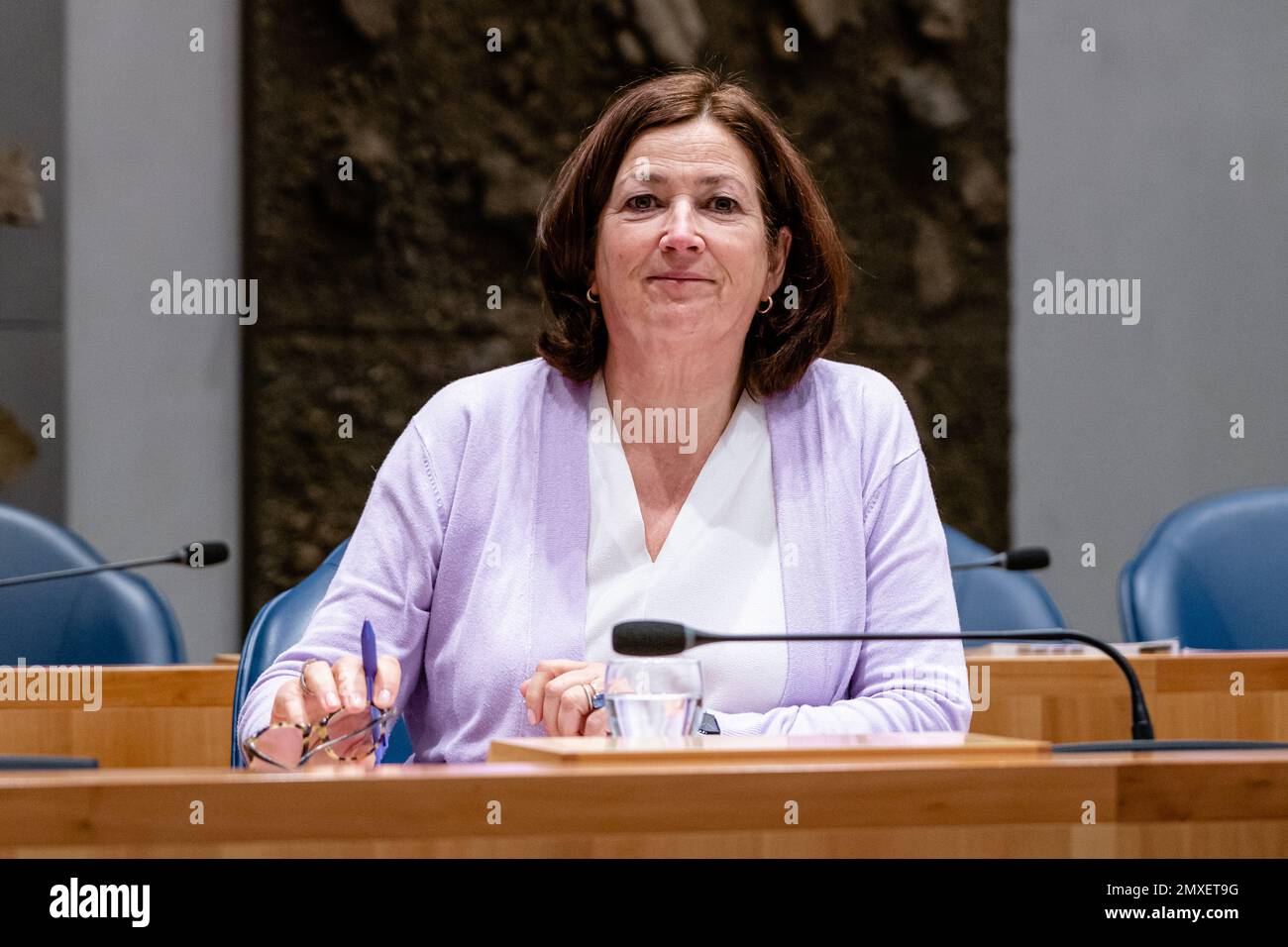 THE HAGUE, NETHERLANDS - JANUARY 24: Minister for Long-term Care and Sport Conny Helder of VVD(VVD) during the Question Time at the Dutch Tweede Kamer parliament on January 24, 2023 in The Hague, Netherlands (Photo by Jeroen Meuwsen/Orange Pictures) Stock Photo