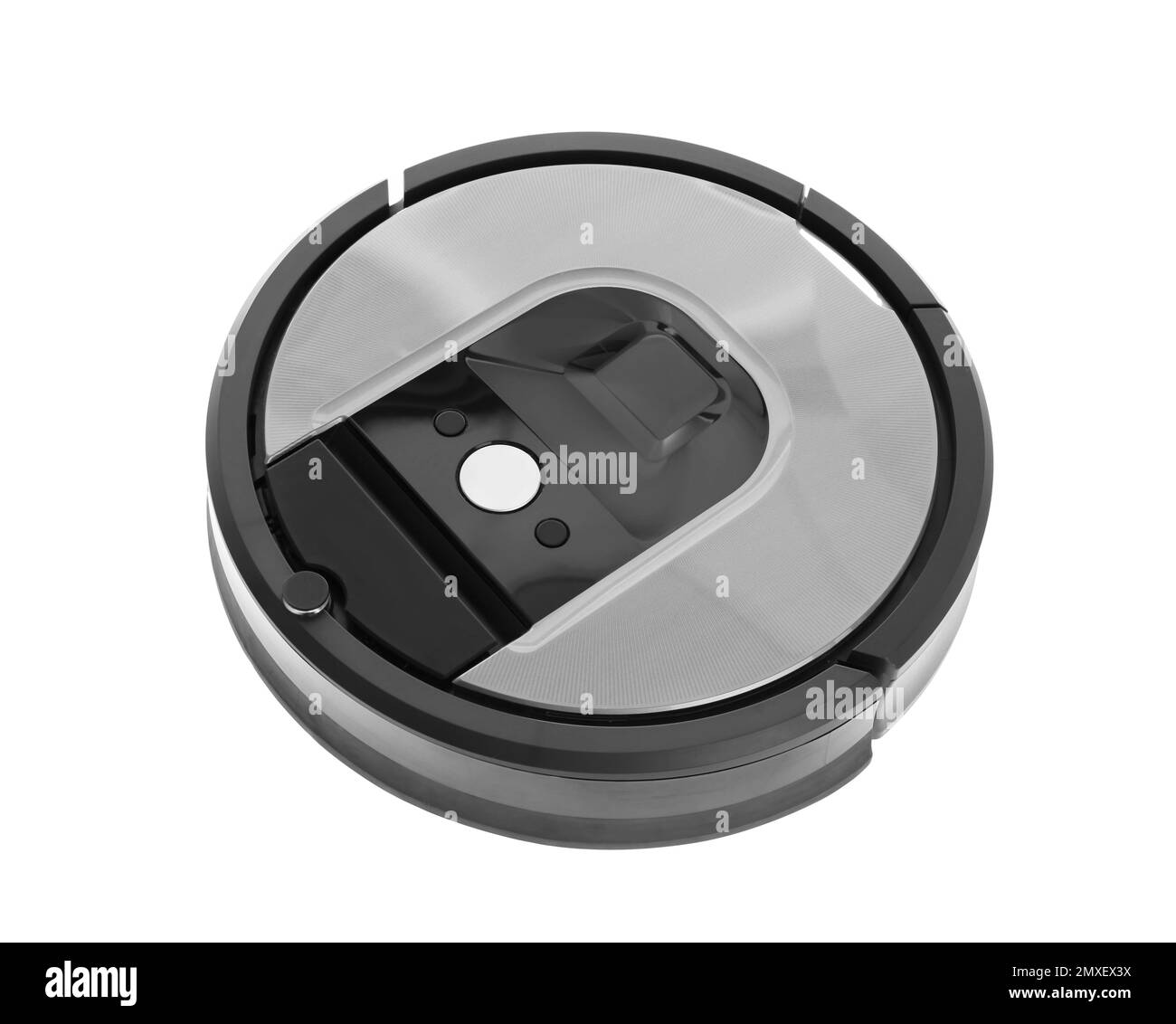 Modern robotic vacuum cleaner isolated on white Stock Photo Alamy