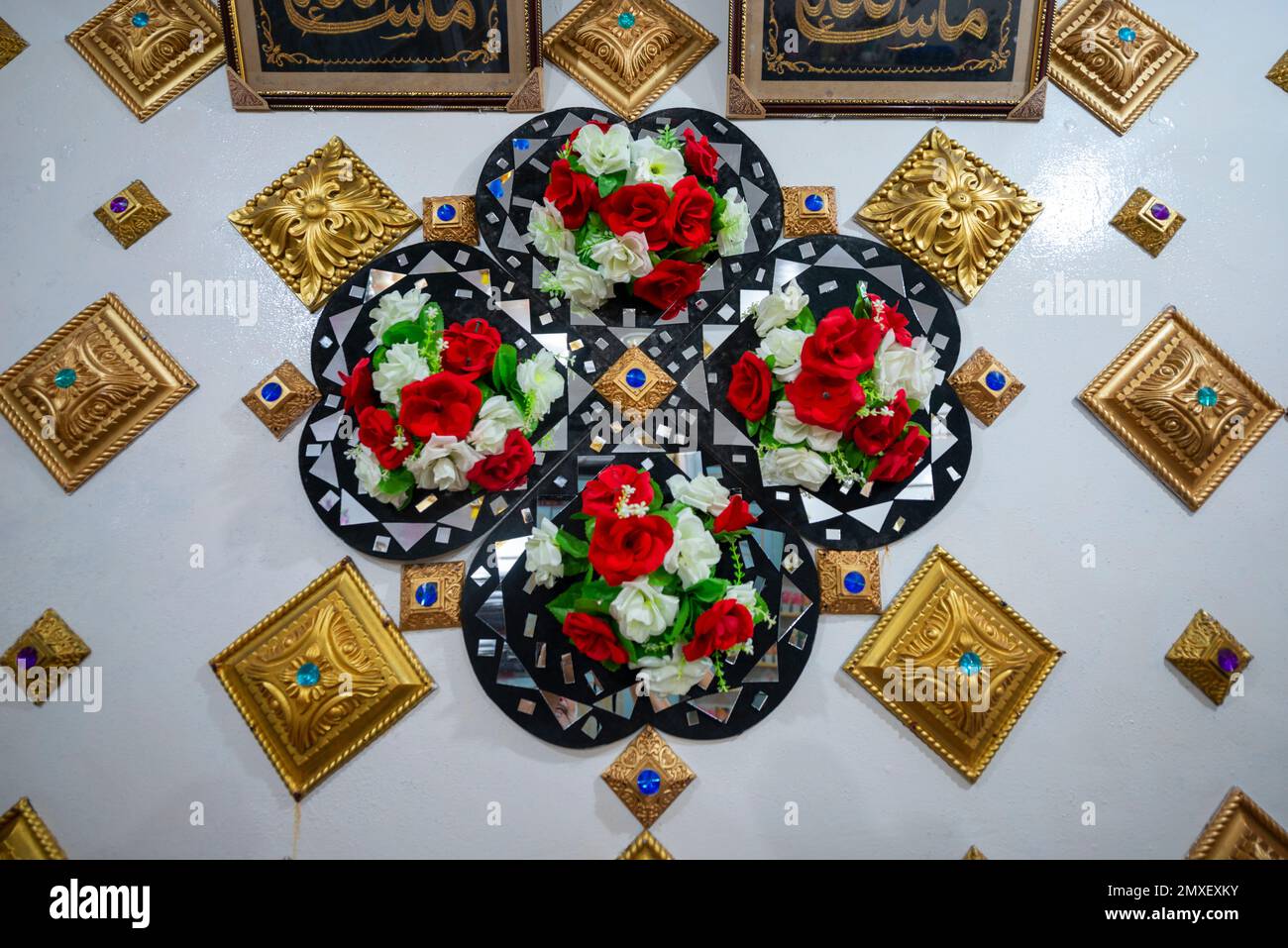 Highly decorated wall of a private house in Mankar village, Swat Valley
