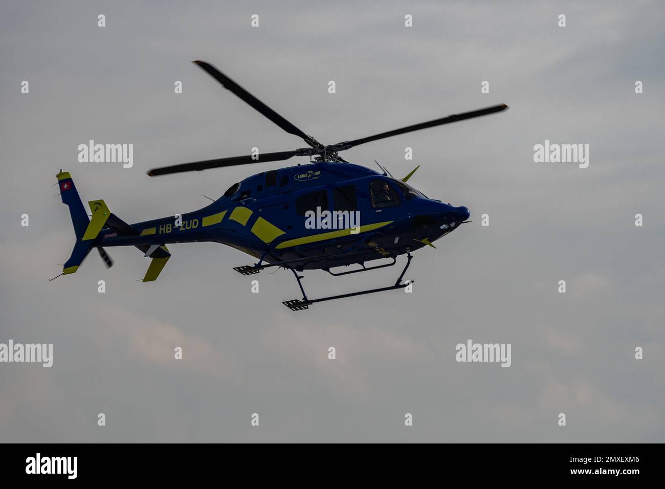 Zurich, Switzerland, January 20, 2023 Bell 429 Global Ranger helicopter at the international airport Stock Photo