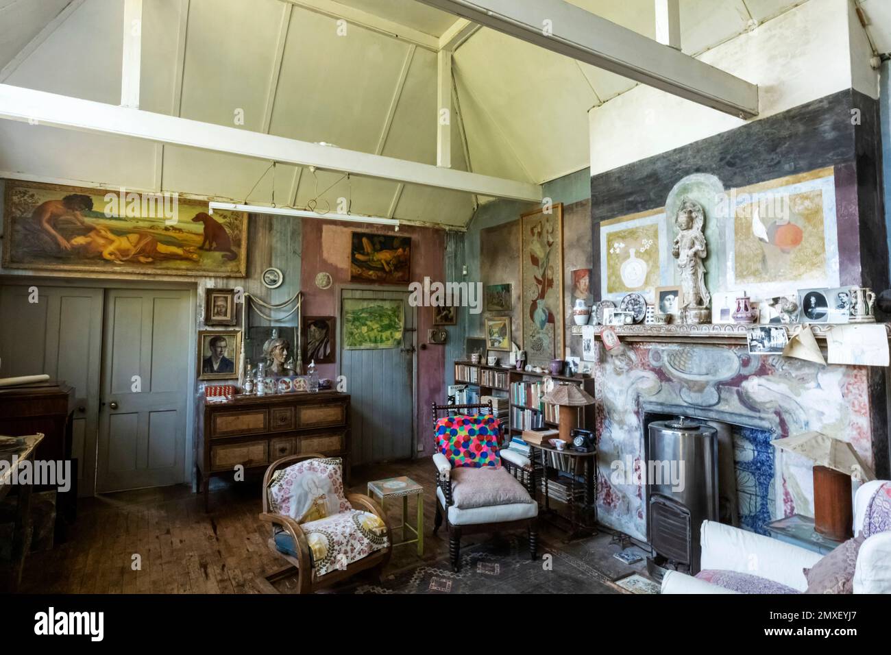 England,  East Sussex, Firle, West Firle, Charleston House, The Home of Vanessa Bell and Duncan Grant, The Studio *** Local Caption ***  UK,United Kin Stock Photo