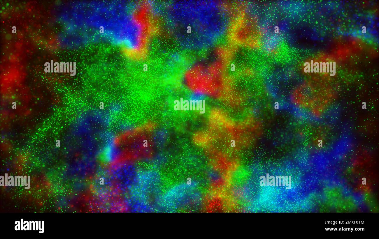 Multicolor particles star on Black Background. Golden Glittering ...