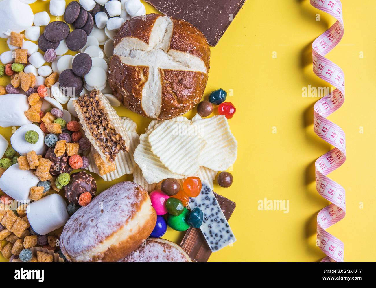 An Assortment Of Unhealthy Foods That Are Bad For The Figure Skin