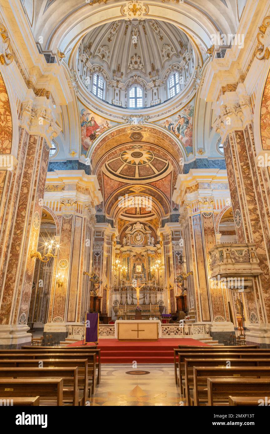 MONOPOLI, ITALY - MARCH 5, 2022: The baroque Cathedral - Basilica di Maria Santissima della Madia. Stock Photo