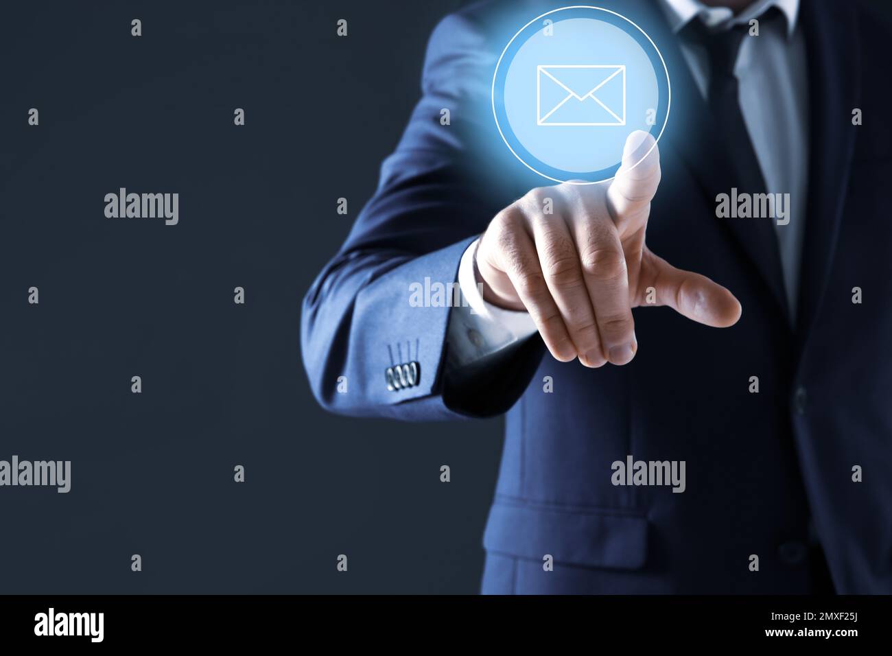 Businessman pointing virtual point hi-res stock photography and images ...