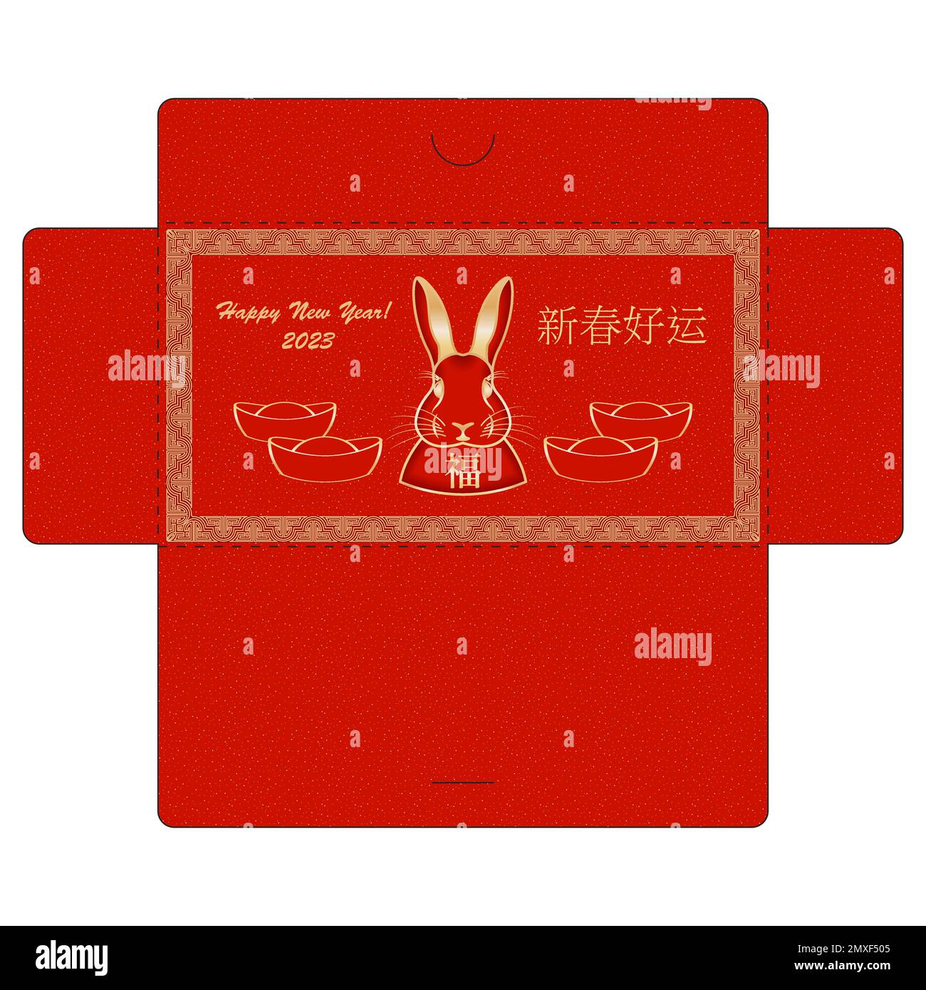 Premium Vector  Chinese new year 2023 lucky red envelope money packet for  the year of the rabbit