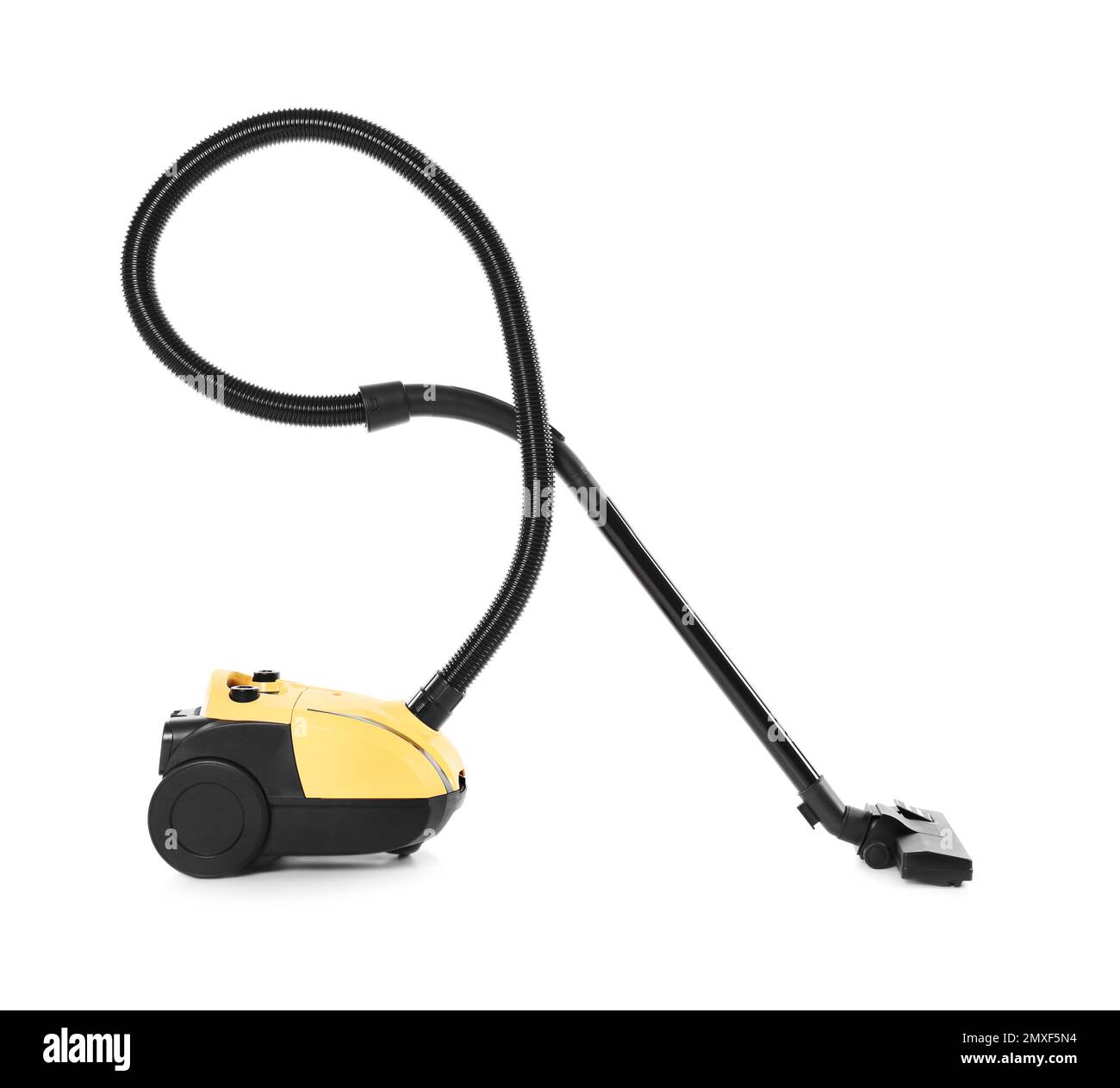 Modern yellow vacuum cleaner isolated on white Stock Photo Alamy