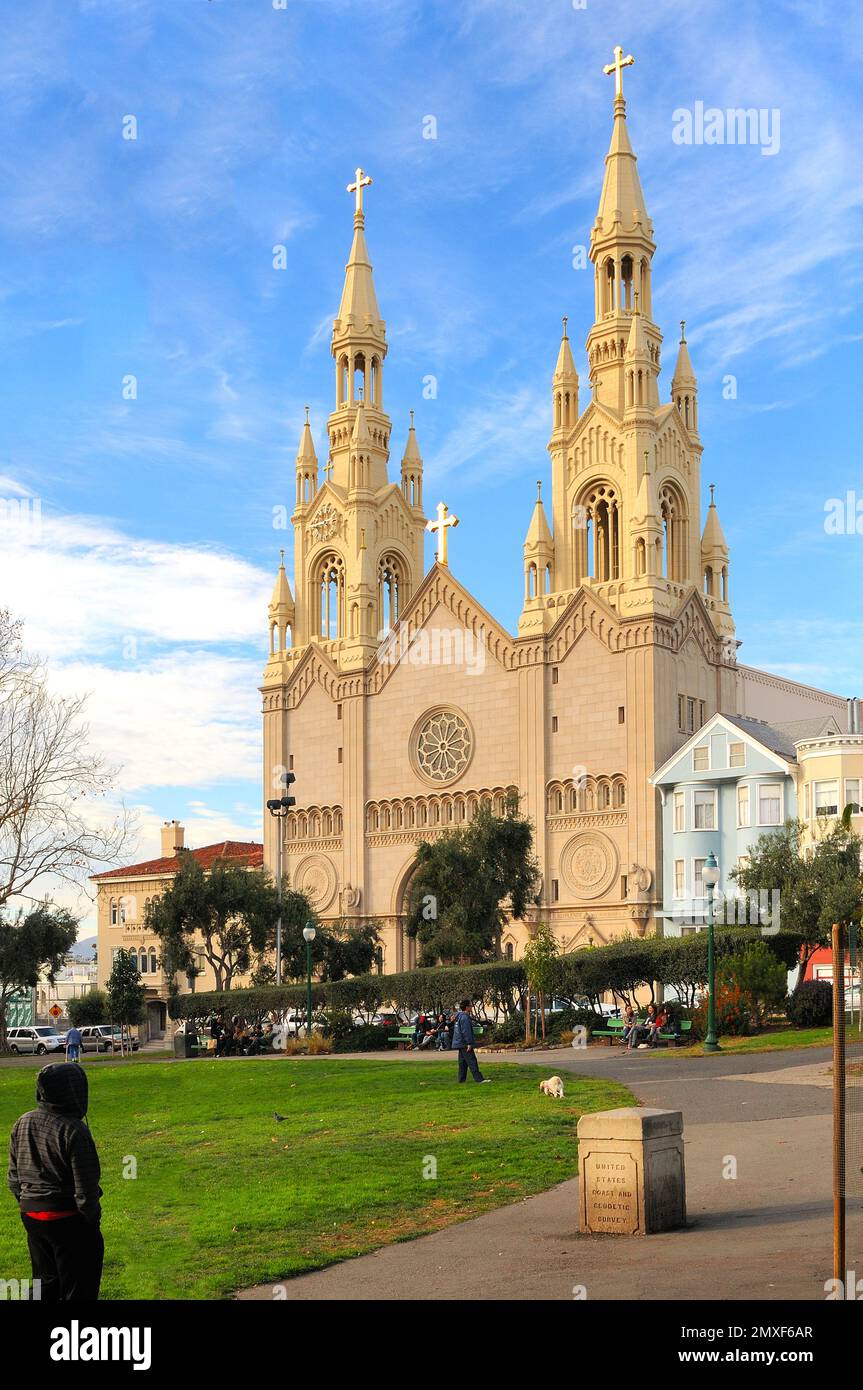 St. Patrick's Church in San Francisco features gothic architecture with ...