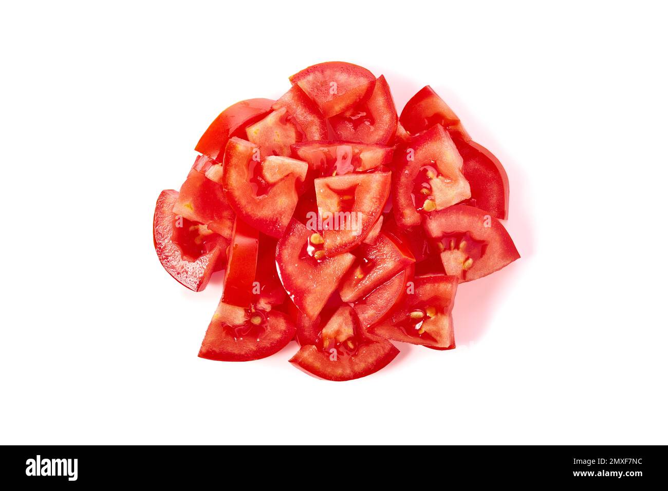 Heap of ripe chopped tomatoes on white background Stock Photo Alamy