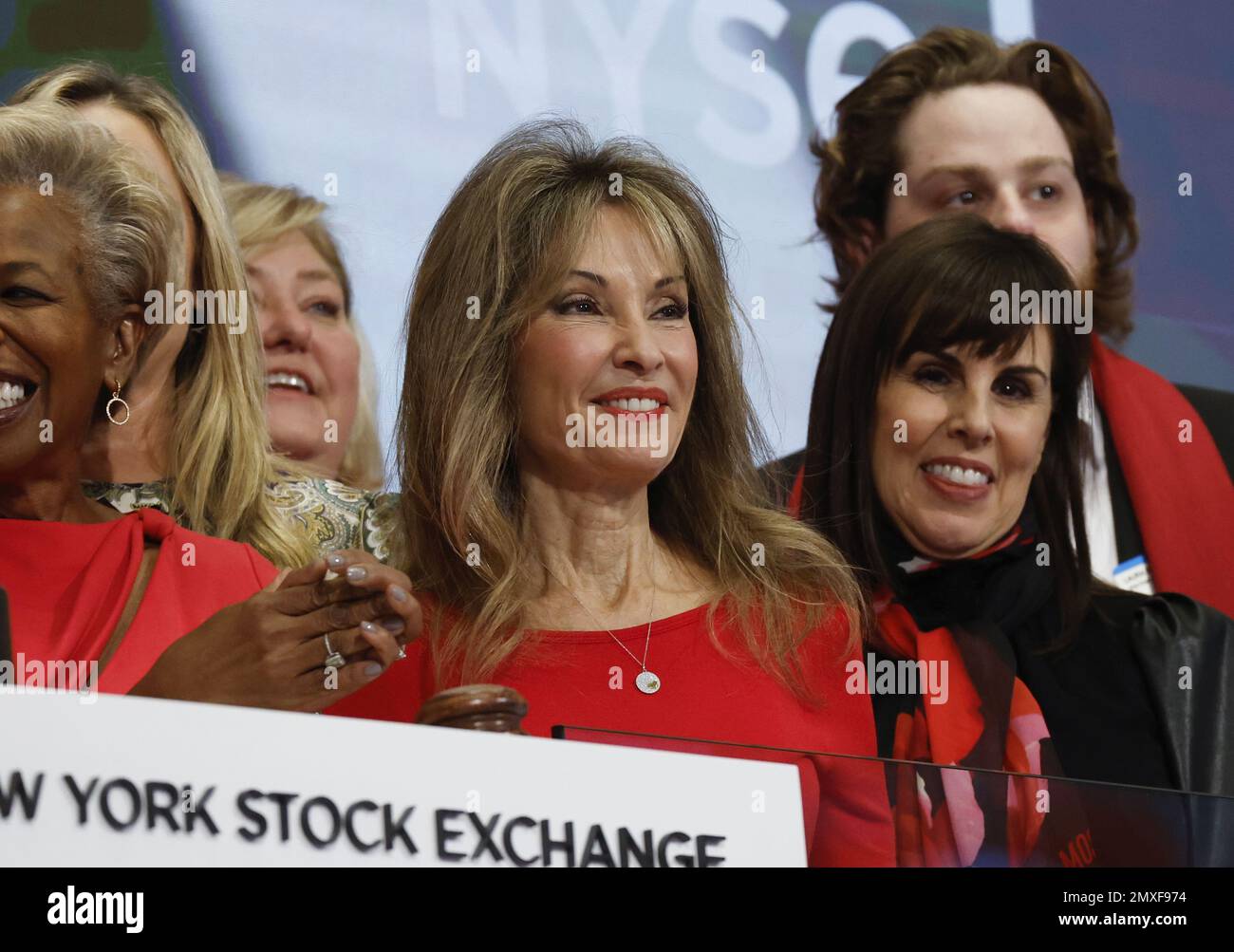 New York, United States. 02nd Feb, 2023. Susan Lucci joins representatives of the American Heart Association when they ring the Opening Bell at the New York Stock Exchange on Wall Street in New York City on Friday, February 3, 2023. A jobs report showed that the US economy added 517,000 jobs in January. Photo by John Angelillo/UPI Credit: UPI/Alamy Live News Stock Photo