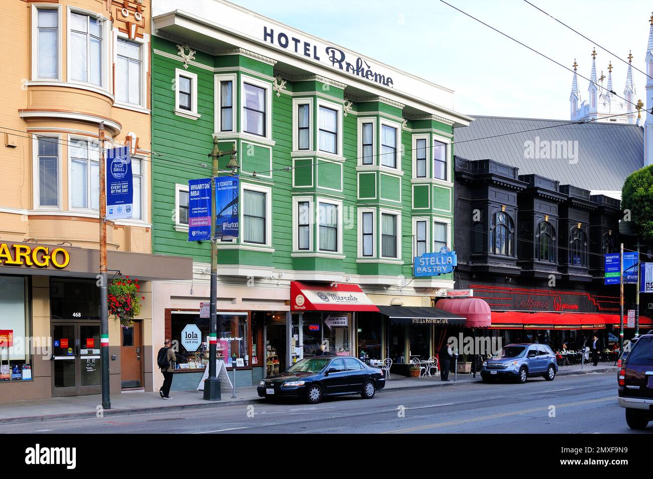 Hotel Bohéme in the 444 Columbus Avenue in San Francisco, California, United States of America Stock Photo