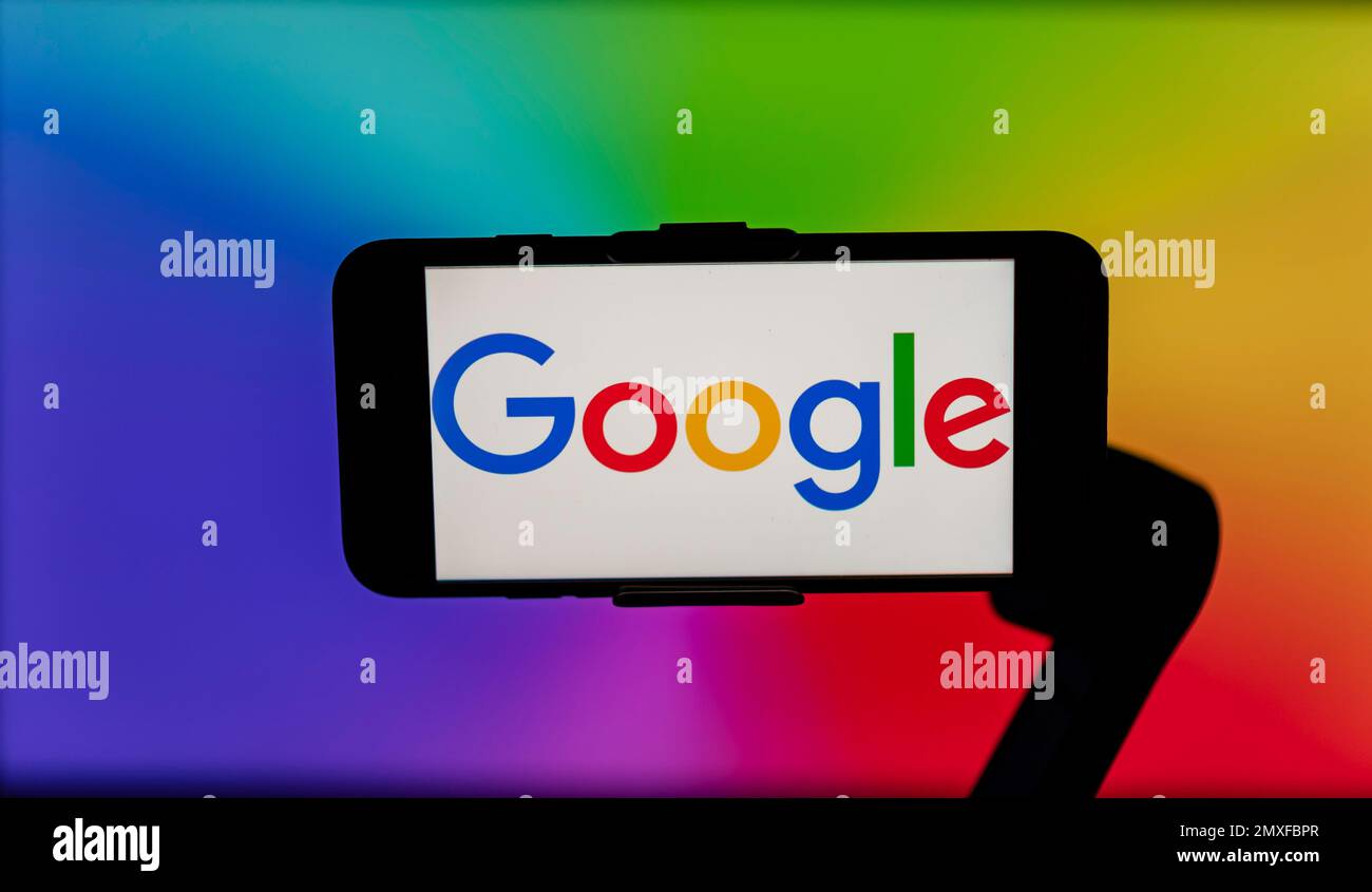 In this photo illustration, the google logo is seen displayed on a ...