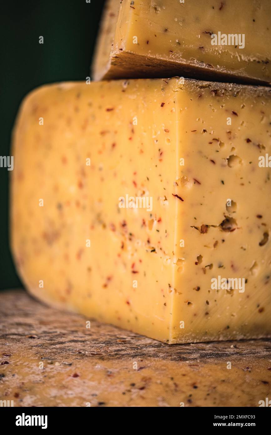 Organic artisan cheese on sale at a food festival at Waddesdon Manor in