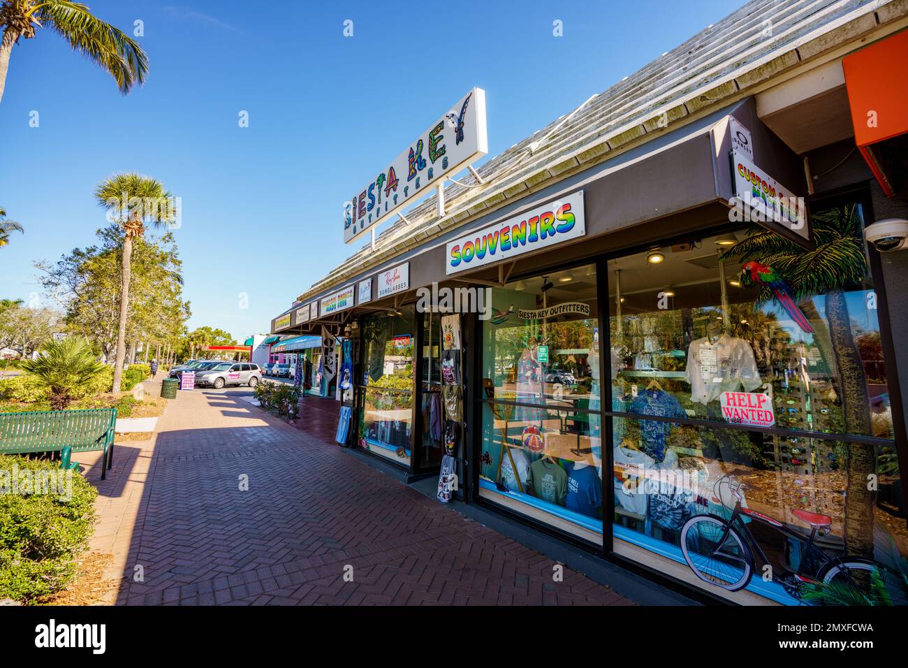 Siesta Key, FL, USA January 30, 2023 Photo of tourist shops on