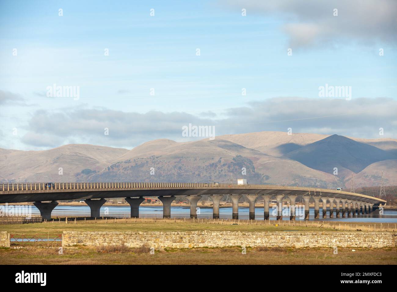 Clackmannanshire Bridge over the Firth of Forth in Scotland which opened to traffic on 19 November 2008 Stock Photo