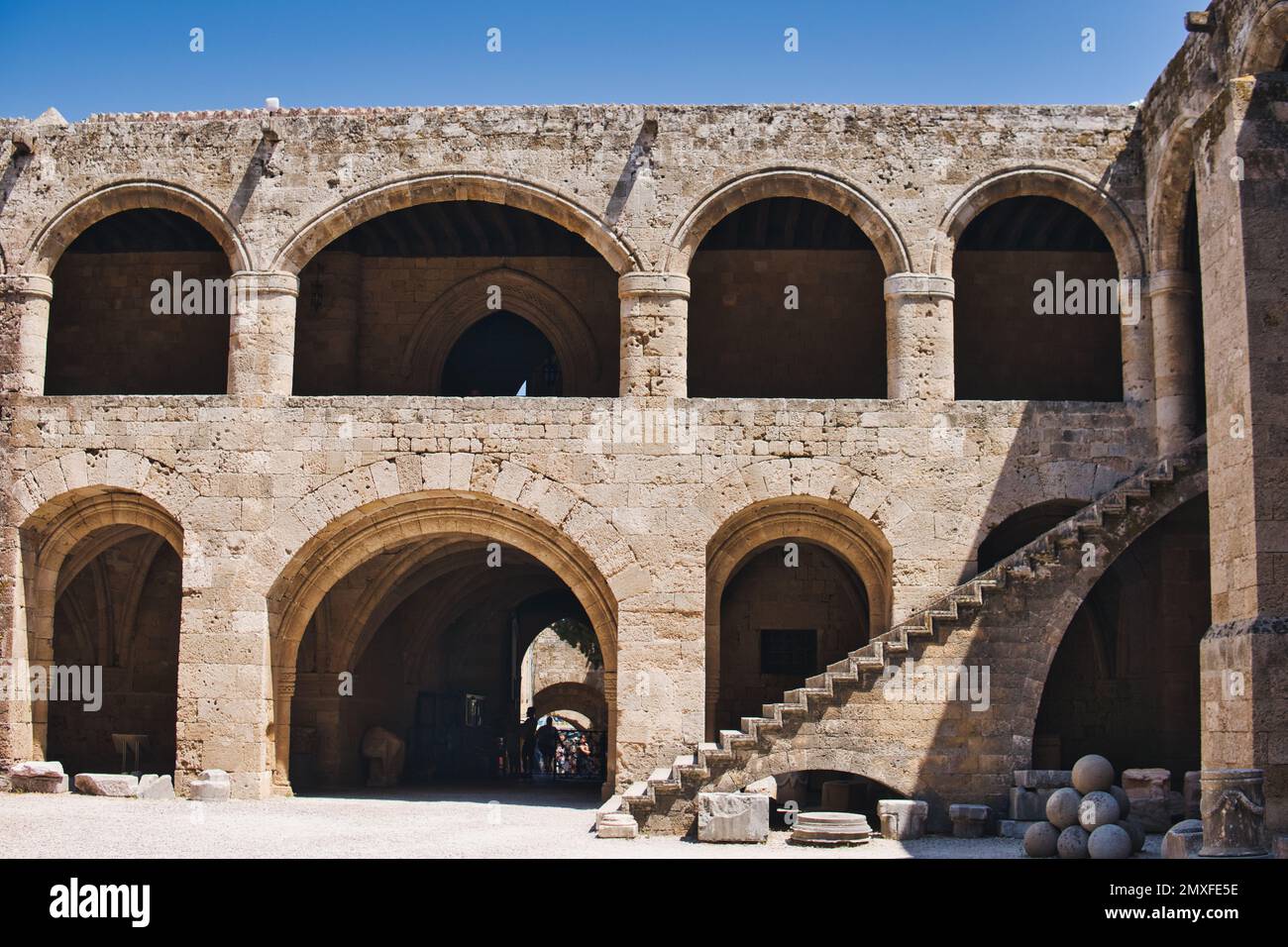 18 August 2022, Rhodes, Greece: Interior of Archeological museum of Rhodes Stock Photo