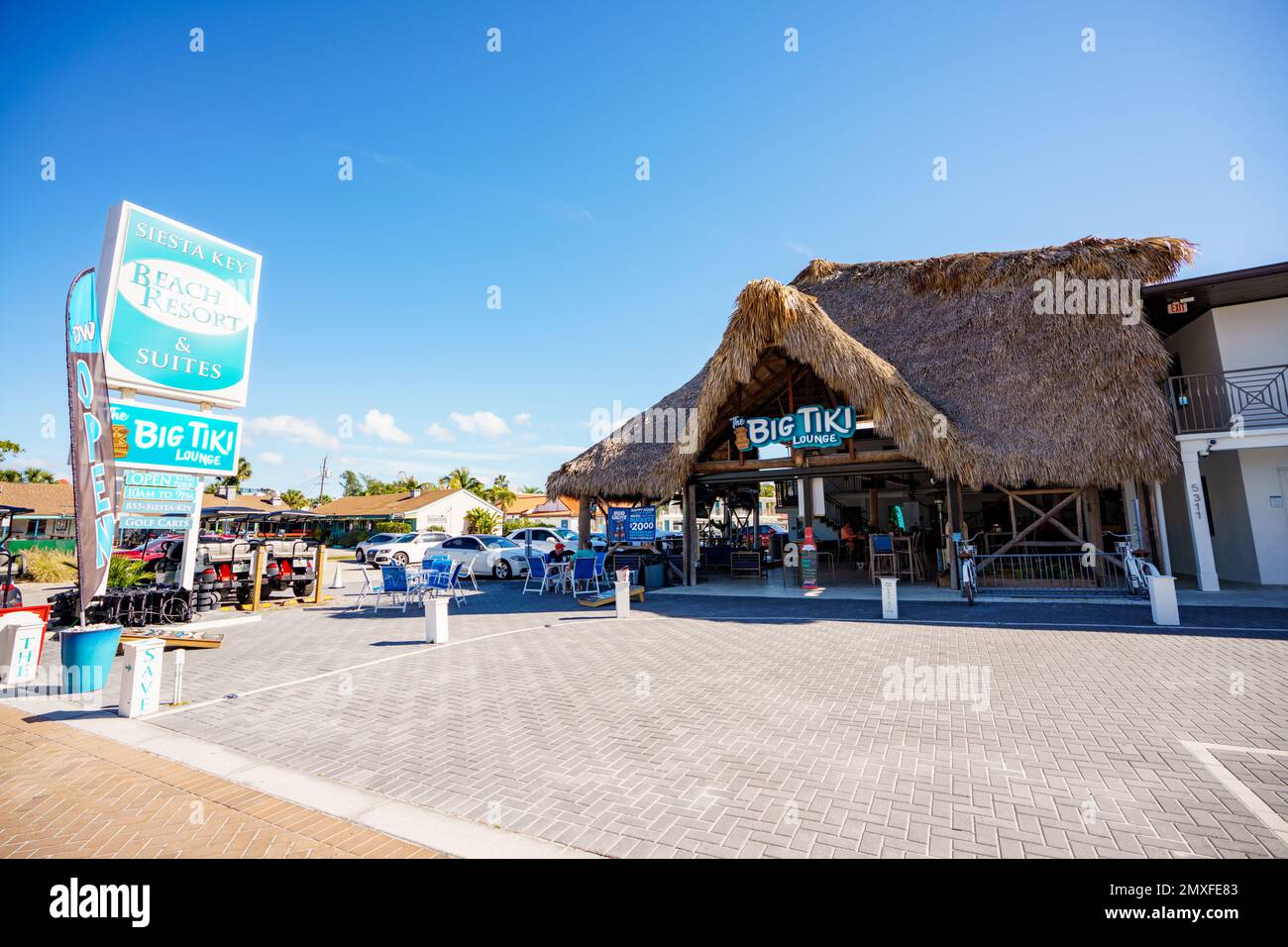 Siesta Key, FL, USA January 30, 2023 Big Tiki Lounge and Beach