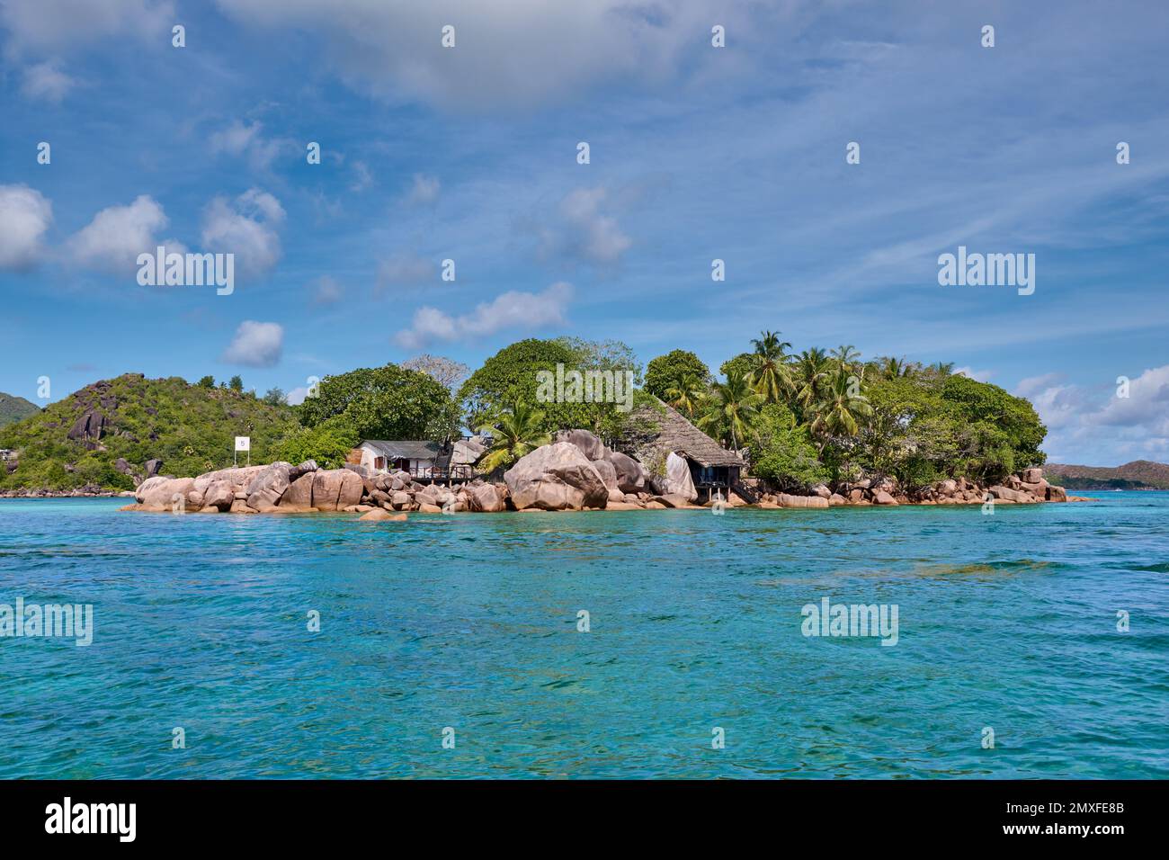 island Chauve Souris, Anse Volbert, Prasiln Island, Seychelles Stock Photo