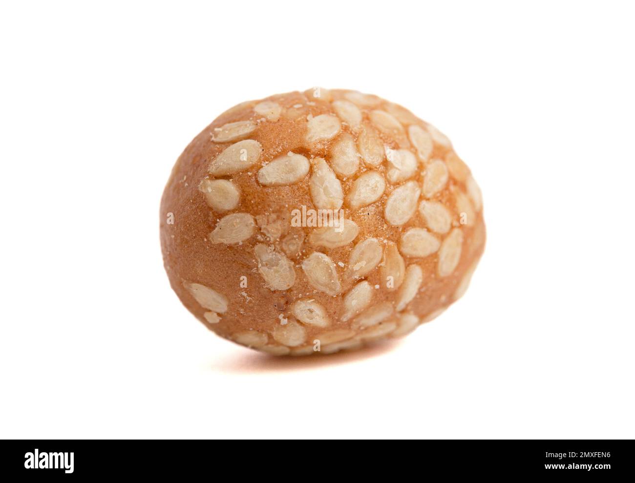 Crunchy Sesame Peanuts with Soy Sauce Isolatd on a White Background