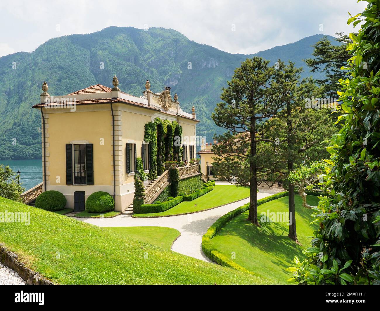 Lenno, Italy - May 31, 2018: Park and Villa del Balbianello at Como lake. Stock Photo