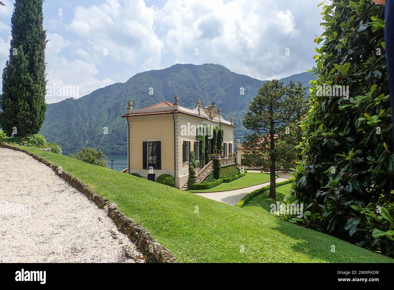 Lenno, Italy - May 31, 2018: Park and Villa del Balbianello at Como lake. Stock Photo