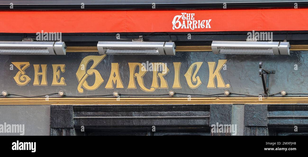 Public house Belfast city centre, pub exterior and sign The Garrick