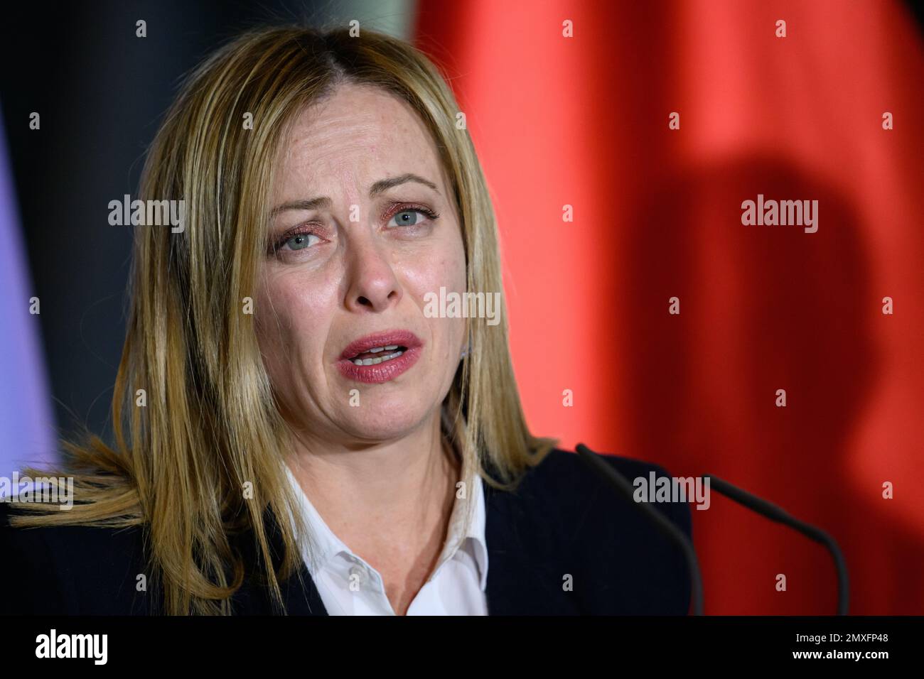 Berlin, Germany. 03rd Feb, 2023. Meloni, Prime Minister of