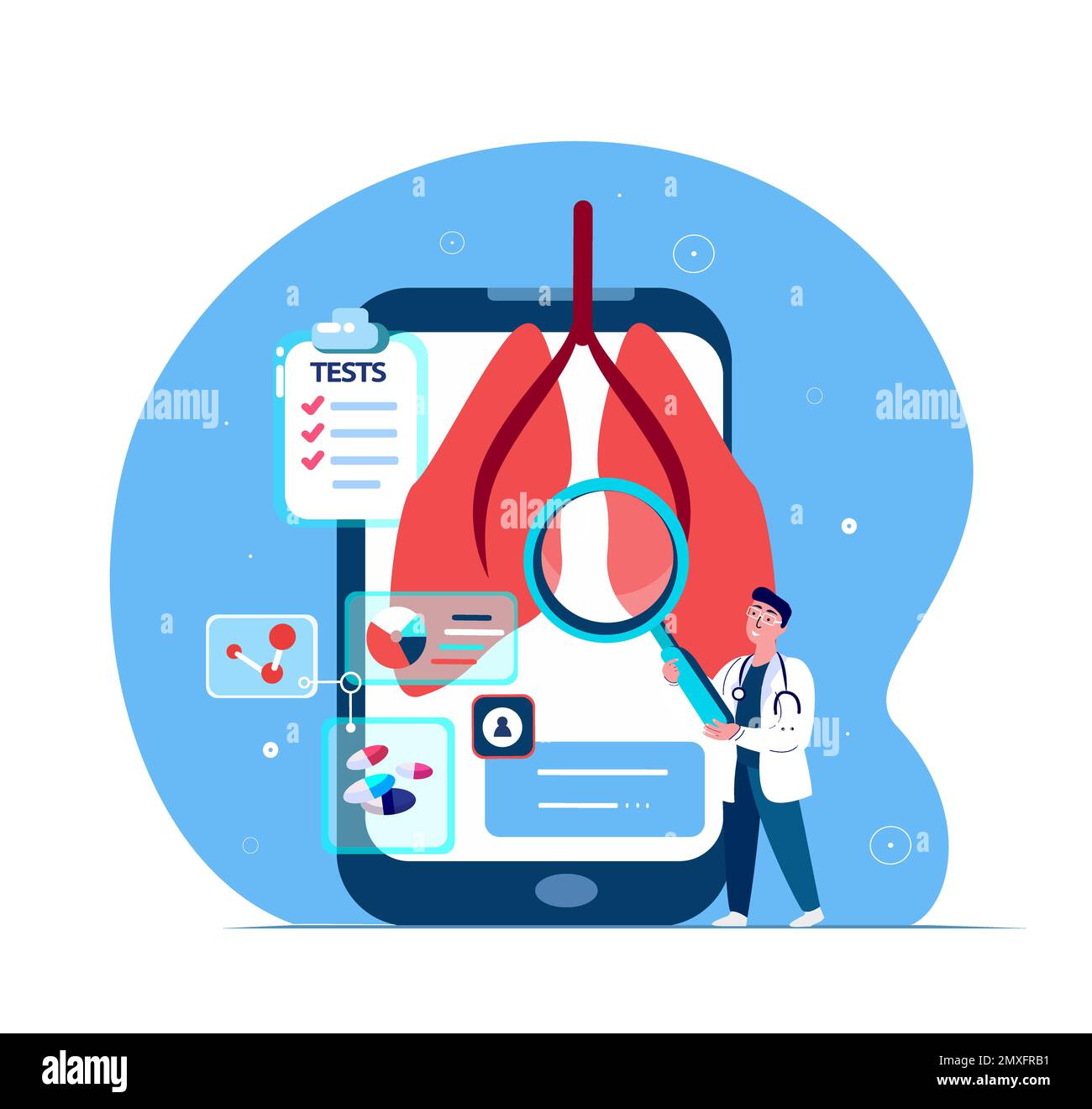 Online Doctor Pulmonologist Diagnosing Airways,Lungs Disease,Pneumonia