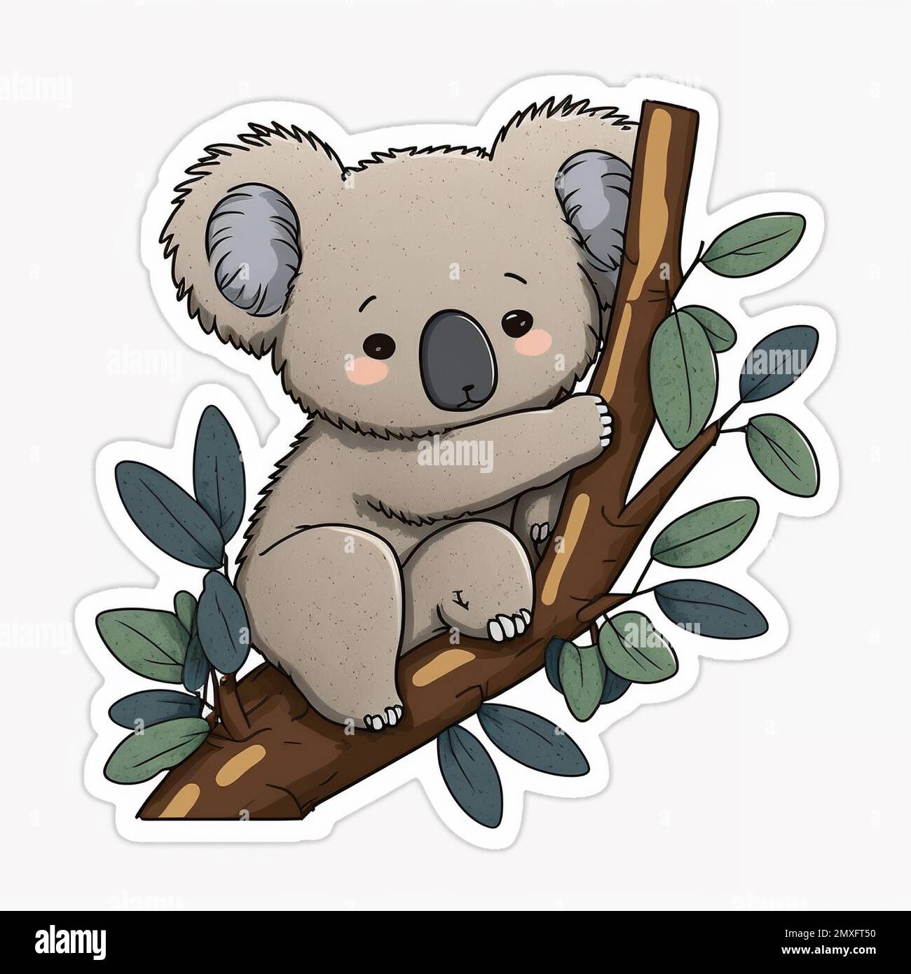 Baby koala on tree branch Cut Out Stock Images & Pictures - Alamy