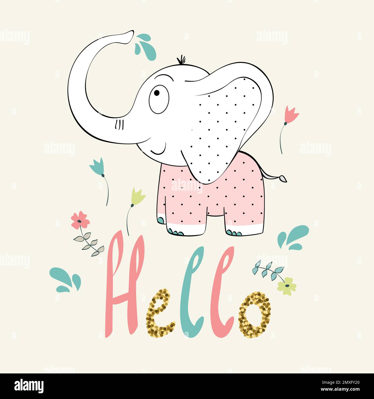 vector cartoon elephant Stock Vector Image & Art - Alamy