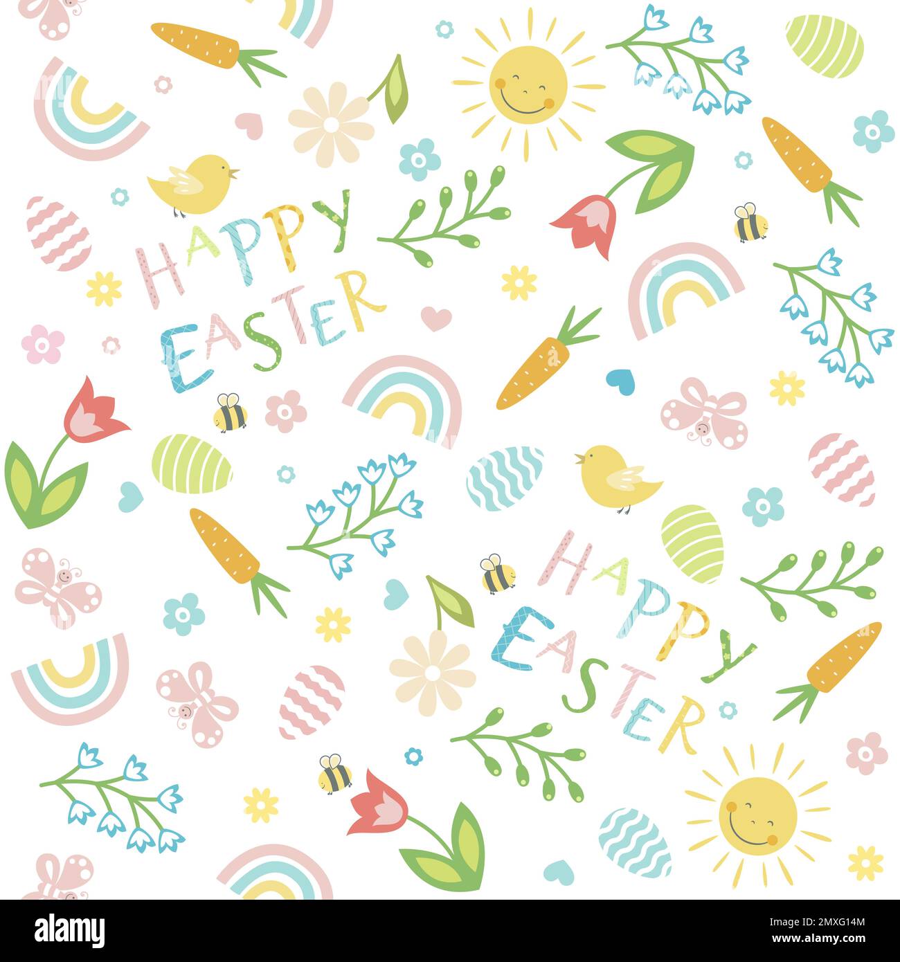 Happy Easter seamless pattern. Stock Vector