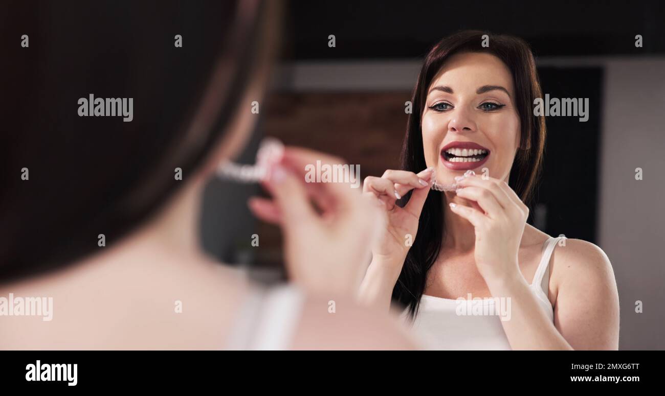 Clear Aligner Dental Night Guard For Teeth Stock Photo Alamy