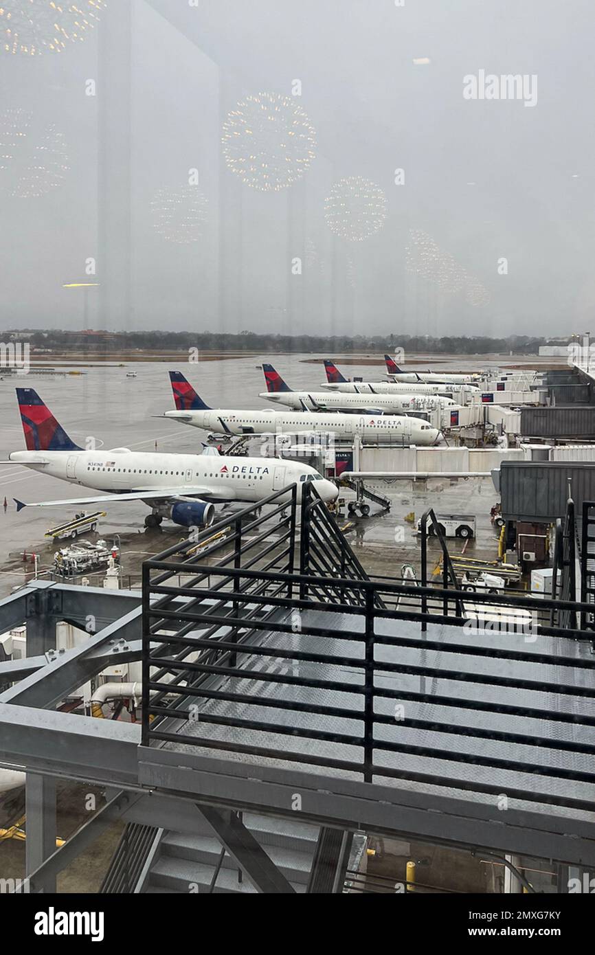 Atlanta, United States. 02nd Feb, 2023. Delta planes sit outside