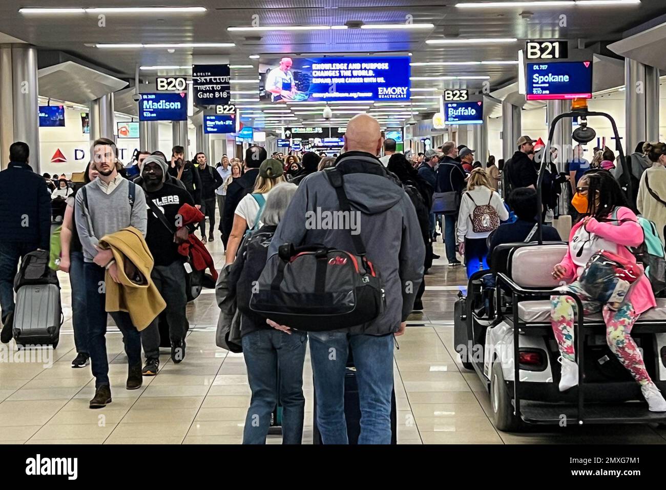 Atlanta, United States. 02nd Feb, 2023. Passengers walk through
