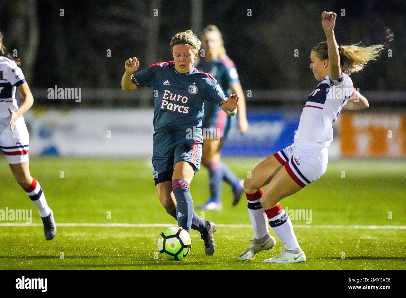 Alkmaar - Sanne Koopman of Feyenoord V1 during the match between VV Alkmaar V1 v Feyenoord V1 at vv Alkmaar on 3 February 2023 in Alkmaar, Netherlands Stock Photo