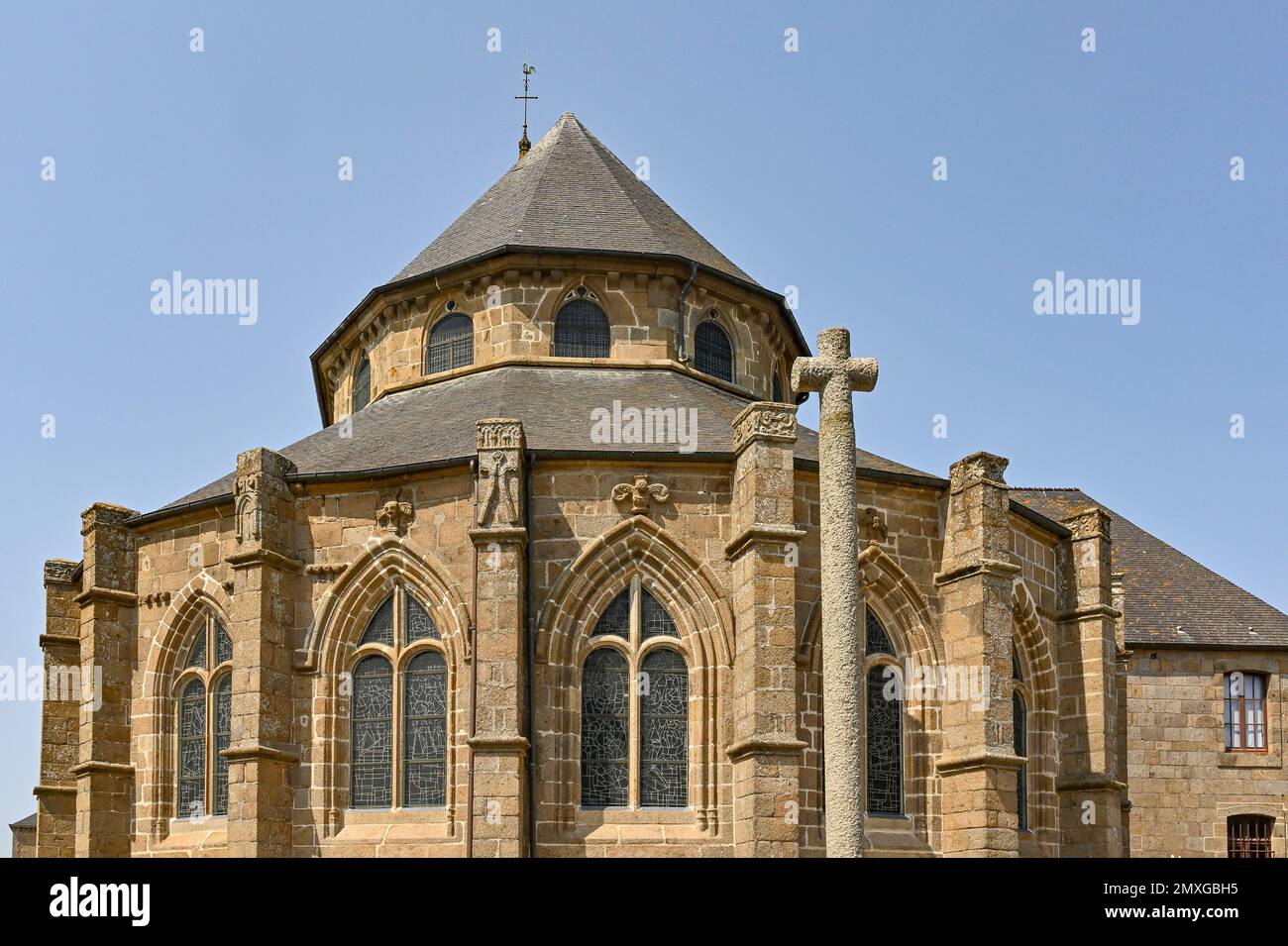 The église Notre-Dame in the old fortified old town centre of Granville, Normandy, France. Stock Photo