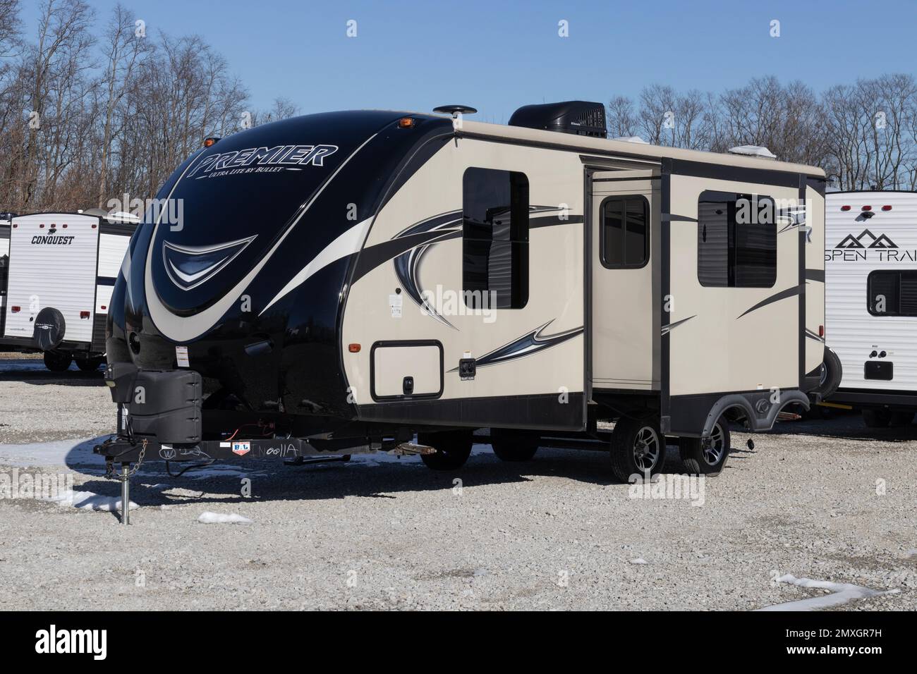 Russiaville Circa February 2023 Premier Ultra Lite Fifth Wheel by Bullet. Bullet is a