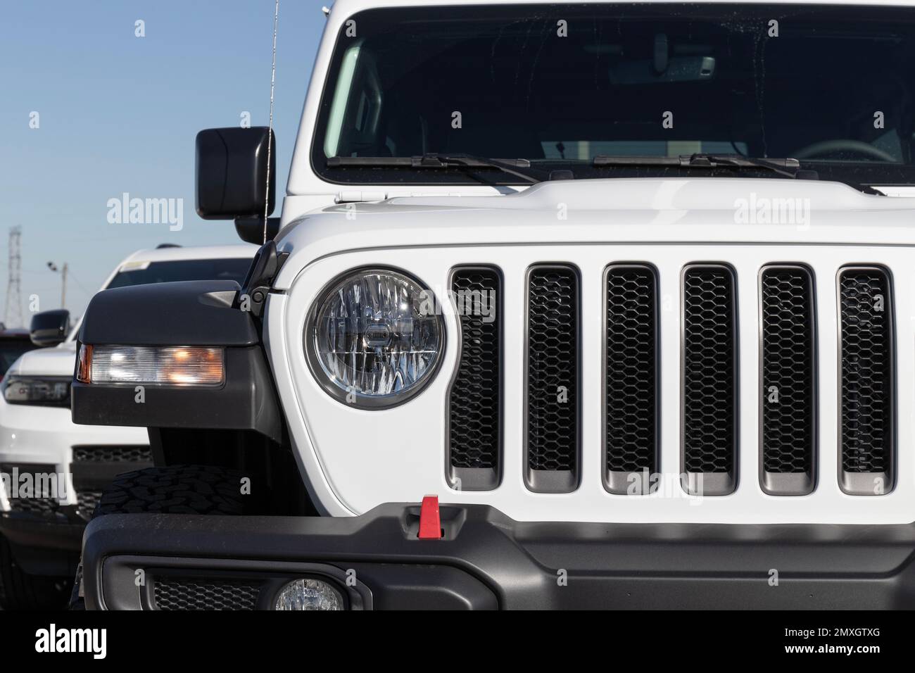 Lafayette - Circa February 2023: Jeep Wrangler display at a Stellantis  dealership. Jeep offers the Wrangler in Sport, Sahara, and Rubicon models  Stock Photo - Alamy