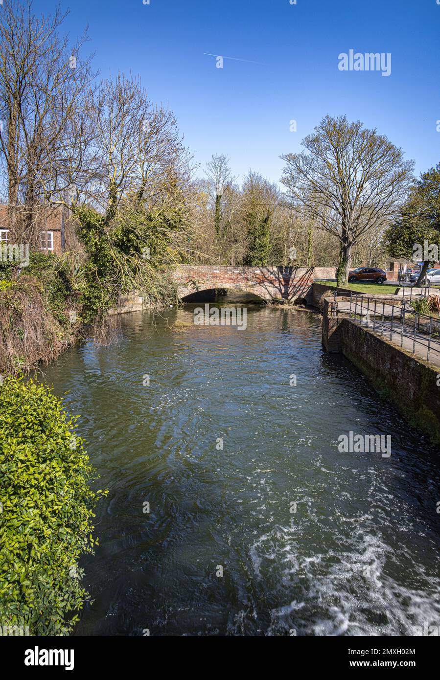 Bridge across the River Stour, Canterbury, Kent, England Stock Photo