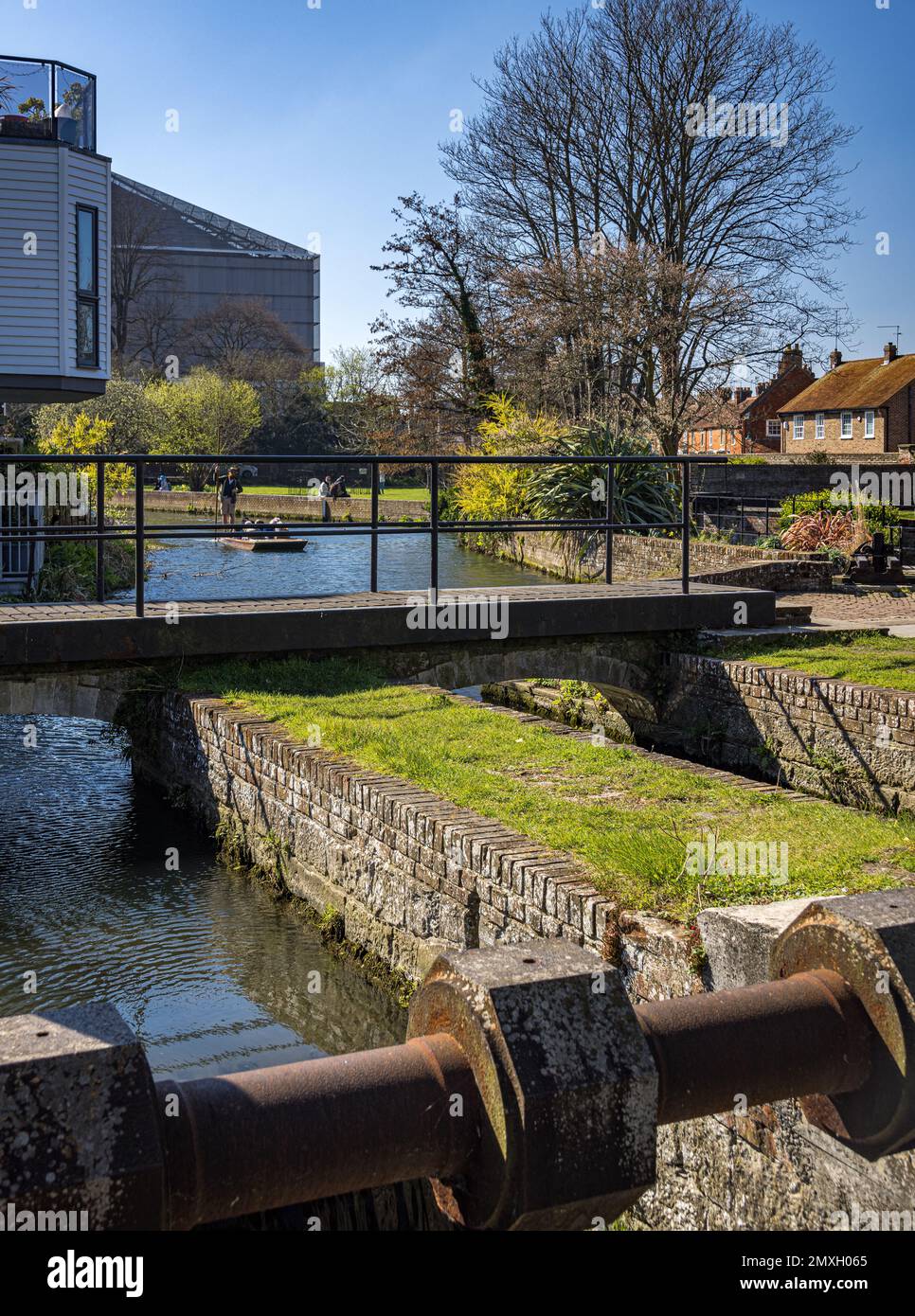 Bridge across the River Stour, Canterbury, Kent, England Stock Photo
